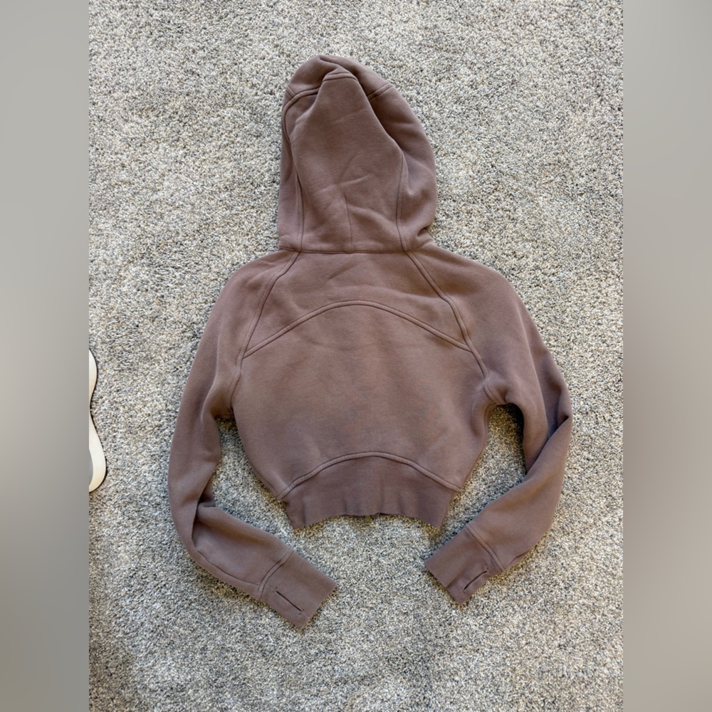 Lululemon Scuba Cropped Full-Zip Hoodie – Brown (Gold Zipper) – Size 2 - Picture 9 of 9